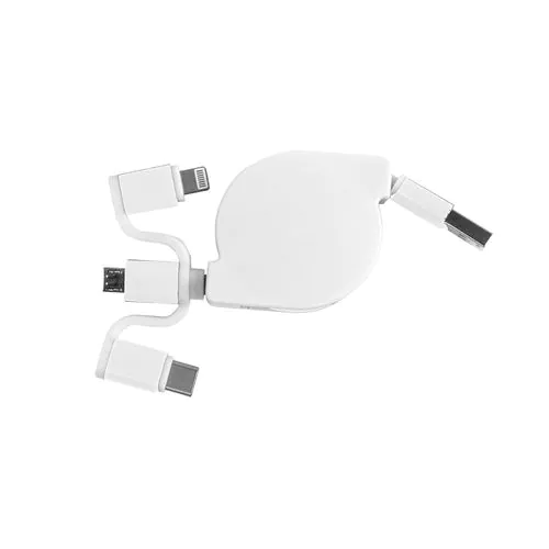Cable d'alimentation USB type C, lightning, micro USB retractable