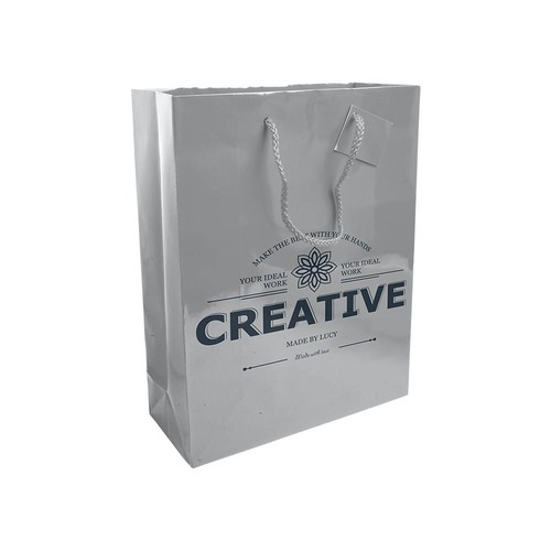 157 g/m2 laminiertes Papier, Seitenfalten-Shopper mit Bodenverstärkung