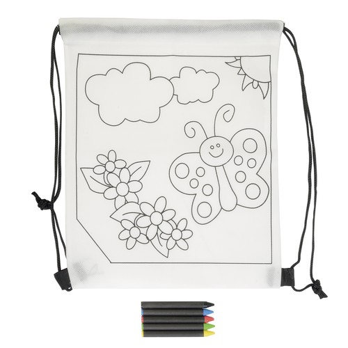 5 wax with cylindrical cross-sections, in non-woven colorable mini bagpack 5 wax with cylindrical cross-sections, in non-woven colorable mini bagpack