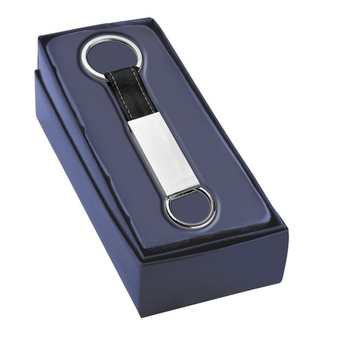 PORTE-CLÉS MÉTAL BRILLANT - CUIR NOIR PORTE-CLÉS MÉTAL BRILLANT - CUIR NOIR