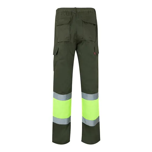 VL ATHENA. Pantalon bicolore en sergé (210g/m²), doublé, multi-poches, en coton (20%) et polyester (80%)