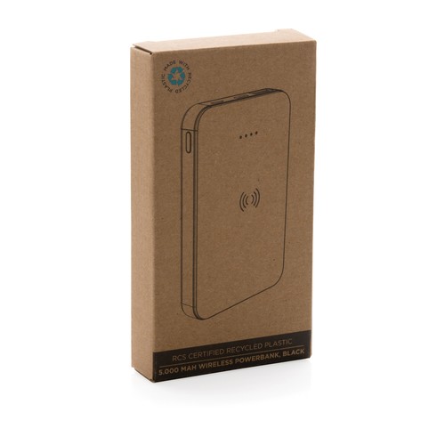 RCS recycled plastic 5.000 mAh 5W wireless powerbank RCS recycled plastic 5.000 mAh 5W wireless powerbank