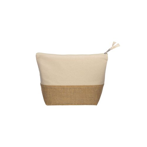 290g/ m2 cotton beauty case , with jute base and zip closure