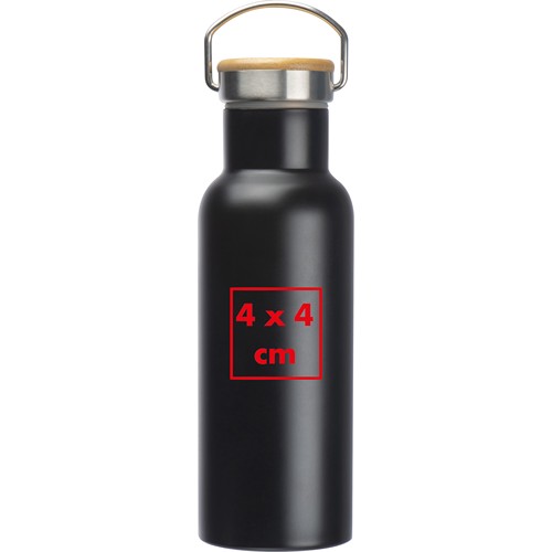 Botella de acero inoxidable.