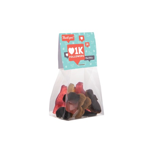 Blokzakje met kopkaartje en 50 gram snoep