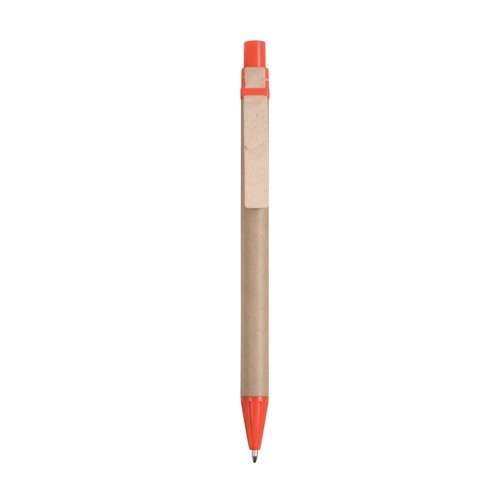 Penna a scatto, in cartoncino, con clip in legno