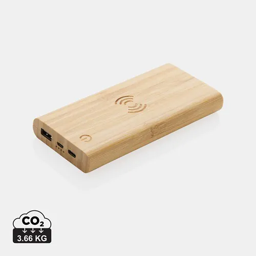 Bamboo 8.000 mAh 5W wireless powerbank Bamboo 8.000 mAh 5W wireless powerbank