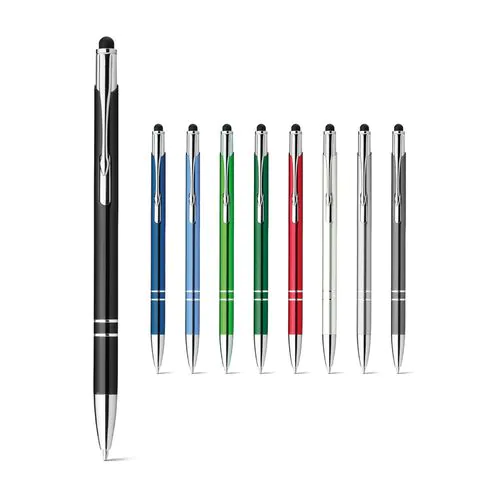 GALBA. Penna a sfera in alluminio con punta touch e clip