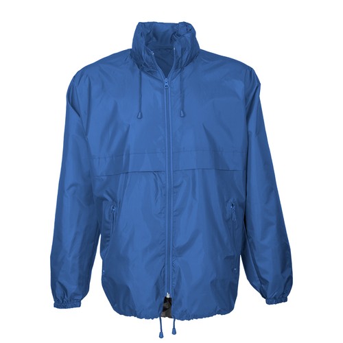 190T polyester windbreaker with fold-away hood with zip. Folds up into a waist bag 190T polyester windbreaker with fold-away hood with zip. Folds up into a waist bag