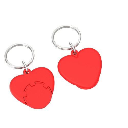 Porte-clés jeton 1€ "cœur" Porte-clés jeton 1€ "cœur"