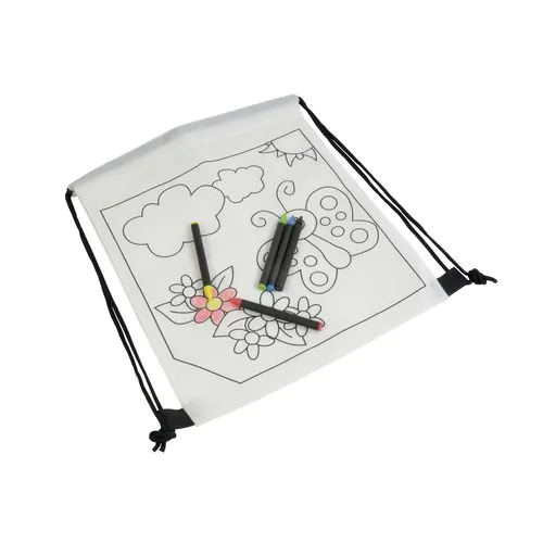 5 wax with cylindrical cross-sections, in non-woven colorable mini bagpack