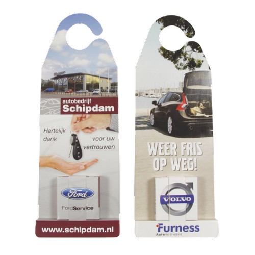 Car mirror hanger with mints