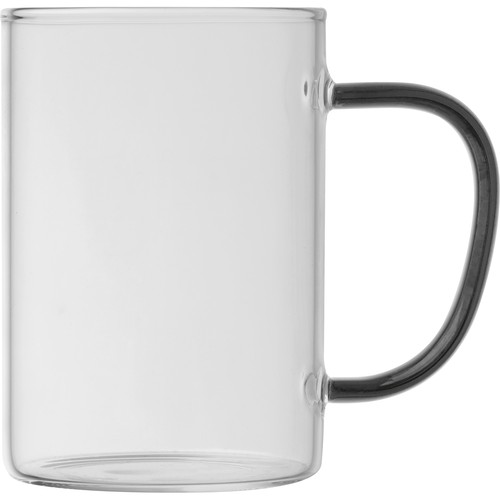 glass mug with coloured handle glass mug with coloured handle