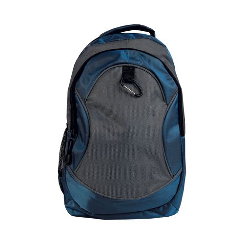 1680D polyester 4-pocket backpack (two mesh side pockets) with snap hook