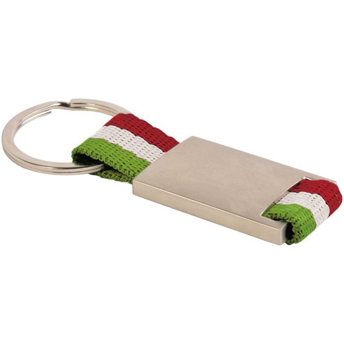 Metal and nylon key ring in a black box