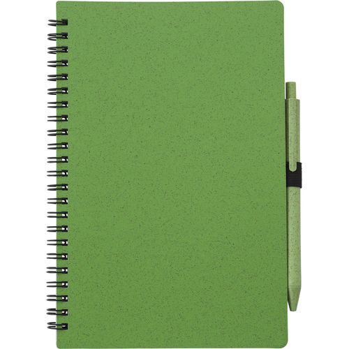 Carnet à spirale en fibre de paille avec couverture en PP Massimo Carnet à spirale en fibre de paille avec couverture en PP Massimo