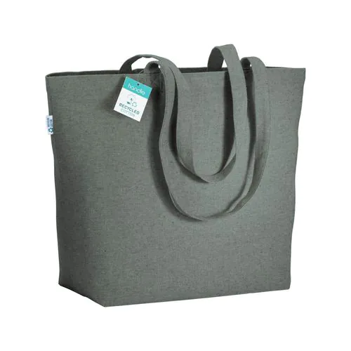 Tote-bag avec soufflet à la base en coton recyclé 280 g/m2, anses longues Tote-bag avec soufflet à la base en coton recyclé 280 g/m2, anses longues