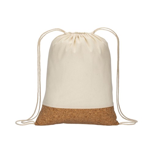 135g /m2 cotton backpack with choke closure, cork base