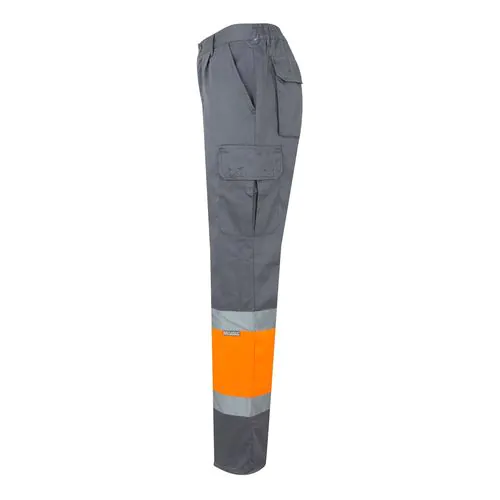VL ATHENA. Two-tone twill trousers (210g/m²), lined, multi-pocket, in cotton (20%) and polyester (80%)