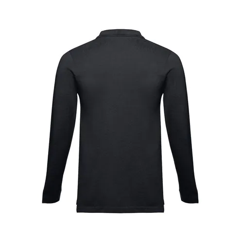 THC BERN. Polo da uomo a maniche lunghe in cotone cardato THC BERN. Polo da uomo a maniche lunghe in cotone cardato