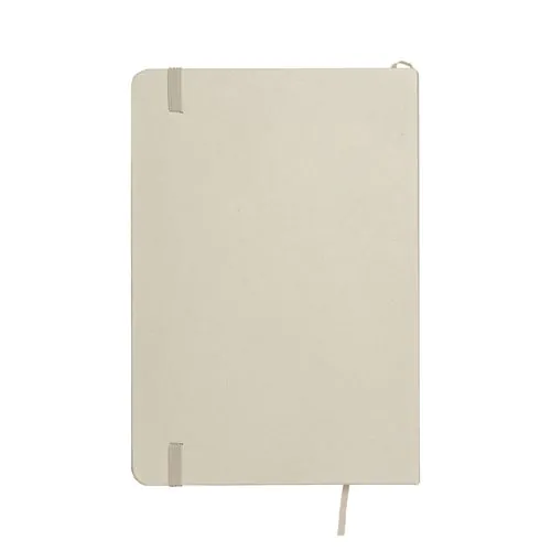 Quaderno con copertina realizzata con i residui di frutta ed elastico di chiusura