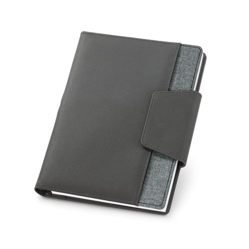 RUSSEL. PU and polyester fabric cover with A5 notebook with plain pages RUSSEL. PU and polyester fabric cover with A5 notebook with plain pages