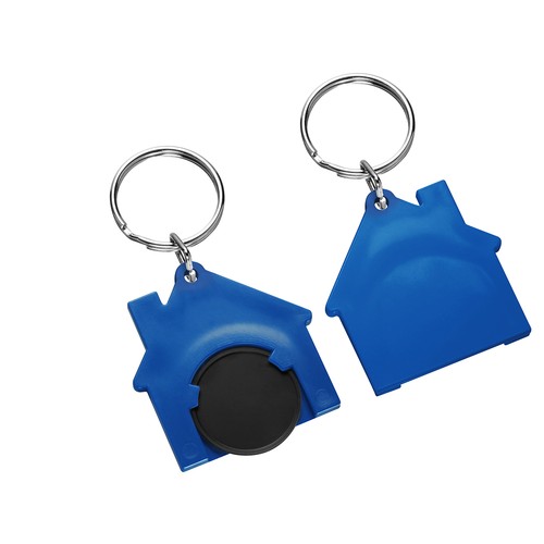 Chiphouder met winkelwagenmuntje 1€ "huis"