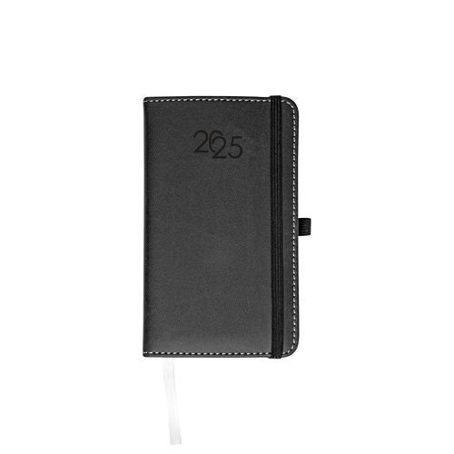 Agenda hebdomadaire 2025, couverture avec surpiqûres, porte-stylo et papier blanc Agenda hebdomadaire 2025, couverture avec surpiqûres, porte-stylo et papier blanc