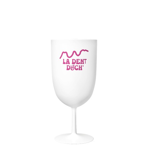 Copas de vino personalizadas Events blancas en PP - Serigrafía 1 color