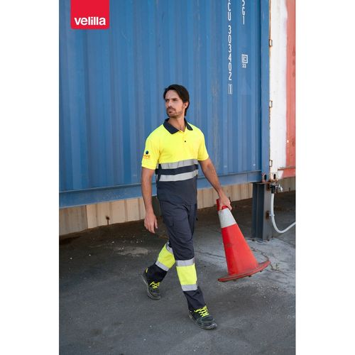 VL CUPID. Polo piqué bicolore (160g/m²) à manches courtes, en polyester (100%)