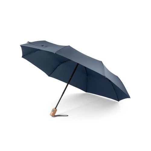RIVER. Parapluie pliable en polyester recyclé (100% rPET) 190T pongé à ouverture et fermeture automatiques