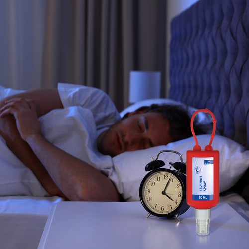 Lavender Spray, 50 ml Bumper red, Body Label (R-PET)