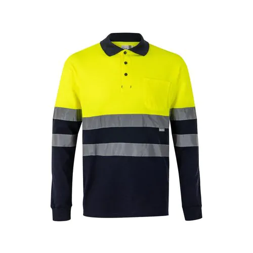 VL PLUTO. Polo piqué bicolore (150g/m²) à manches longues, en coton (55%) et polyester (45%) VL PLUTO. Polo piqué bicolore (150g/m²) à manches longues, en coton (55%) et polyester (45%)