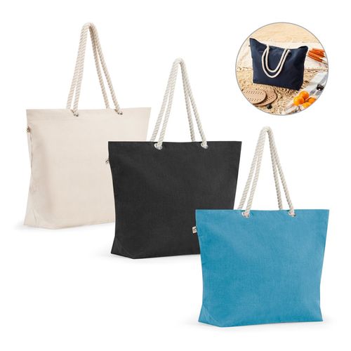 ATHENS. Beach bag in recycled cotton (70%) and recycled polyester (30%) (220 g/m²) ATHENS. Beach bag in recycled cotton (70%) and recycled polyester (30%) (220 g/m²)