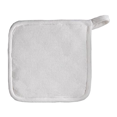 Recycled cotton kitchen pot holder  with hooking loop