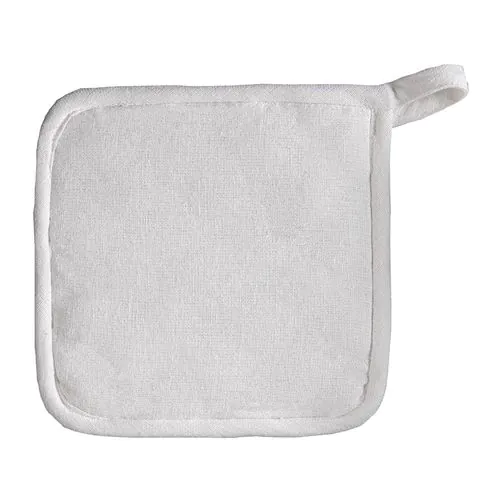 Recycled cotton kitchen pot holder with hooking loop