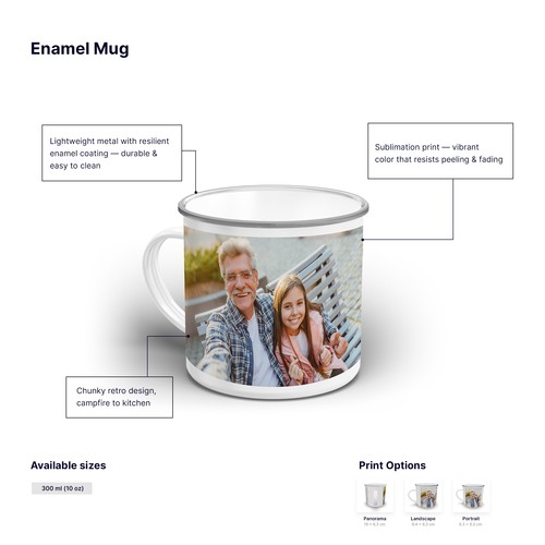 Custom Enamel Mugs - Metal with Steel Rim, Made to Order