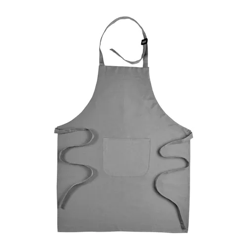 30% cotton/70% polyester (180 g/m2) long cooking apron with front pocket and plastic buckl 30% cotton/70% polyester (180 g/m2) long cooking apron with front pocket and plastic buckl