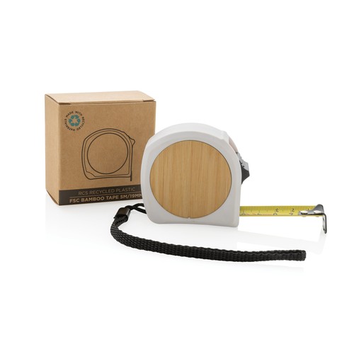 Flessometro 5m/19mm in plastica riciclata RCS e bambù