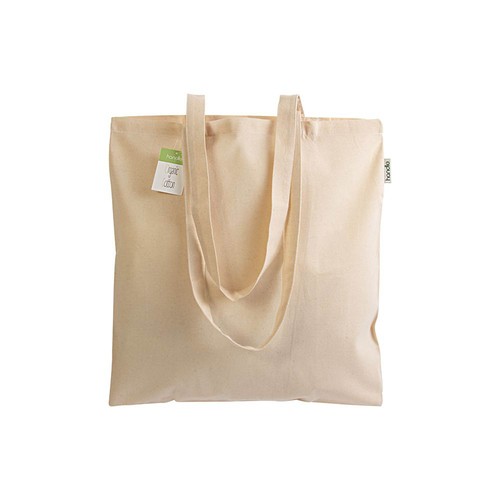 140 g/m2 organic cotton shopping bag, long handles