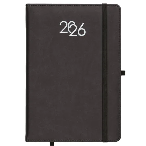 Agenda journalier 2026, couverture rigide en PU thermocollé avec piqûres sur les bords