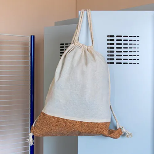 Bawełniany worek ze sznurkiem z korkowym elementem | Rontay Bawełniany worek ze sznurkiem z korkowym elementem | Rontay