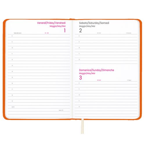 2026 daily planner with hard PU cover