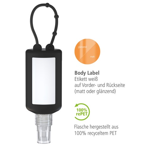 Hand Cleansing Spray, 50 ml Bumper (black), Body Label Hand Cleansing Spray, 50 ml Bumper (black), Body Label