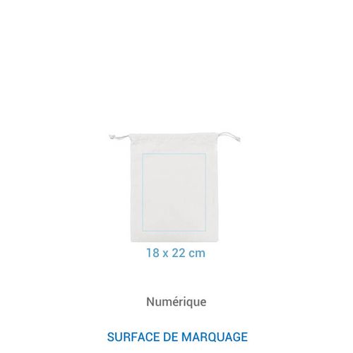 Pochon coton FIDJI M 155 - Blanc