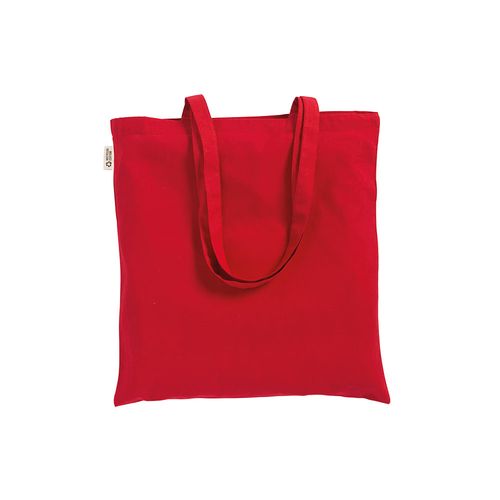 Plain-coloured shopper bag in 140 g/m2 recycled cotton. GRS certified Plain-coloured shopper bag in 140 g/m2 recycled cotton. GRS certified