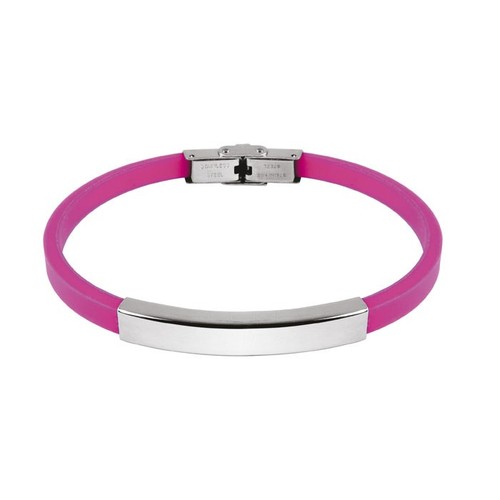 BRACCIALE ACCIAIO E EVA ROSA 0.5CM