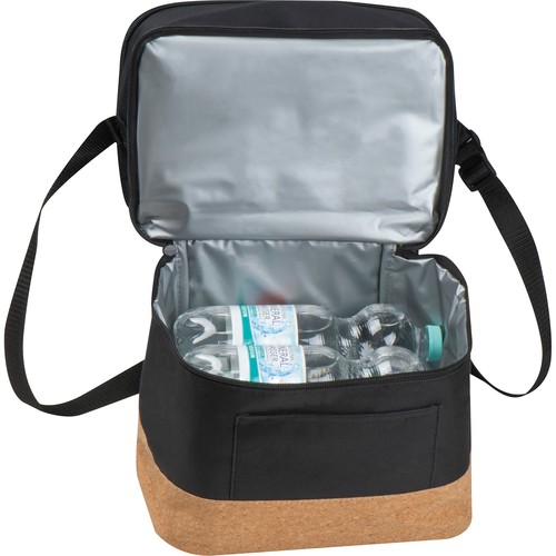 Bolsa nevera de RPET con compartimento extra y fondo de corcho Bolsa nevera de RPET con compartimento extra y fondo de corcho