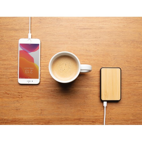 Batterie de secours 5000mAh en plastique recyclé et RCS Batterie de secours 5000mAh en plastique recyclé et RCS
