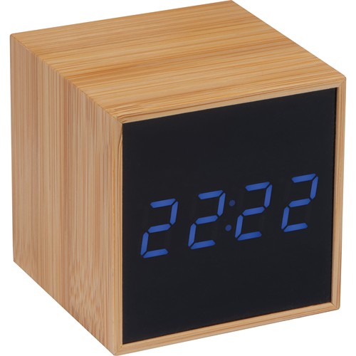 Horloge de table avec affichage noir et affichage LED bleu